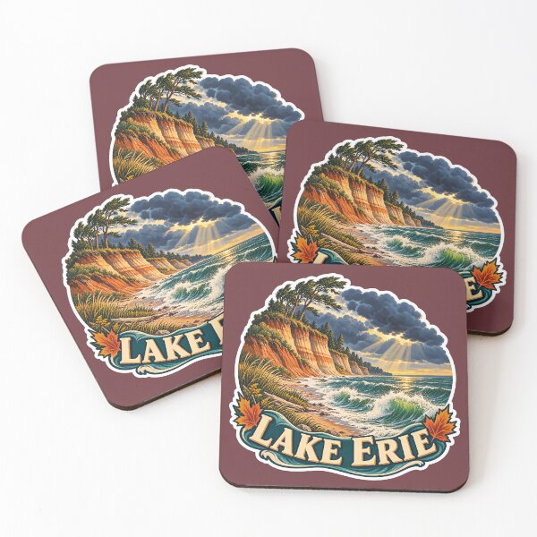 Item preview, Lake Erie Vintage Canadian Great Lakes Travel Print designed and sold by PinUpPizzazz.