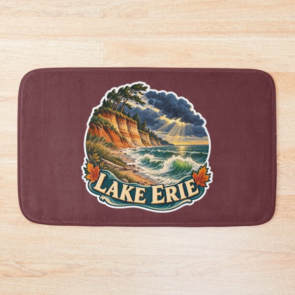 Item preview, Lake Erie Vintage Canadian Great Lakes Travel Print designed and sold by PinUpPizzazz.