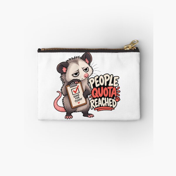Item preview, People Quota Reached – Funny Tired Opossum Introvert Sticker designed and sold by biomood.