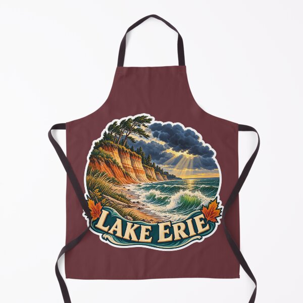 Item preview, Lake Erie Vintage Canadian Great Lakes Travel Print designed and sold by PinUpPizzazz.