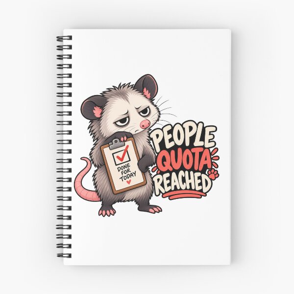 Item preview, People Quota Reached – Funny Tired Opossum Introvert Sticker designed and sold by biomood.