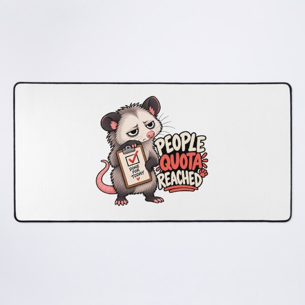 Item preview, People Quota Reached – Funny Tired Opossum Introvert Sticker designed and sold by biomood.