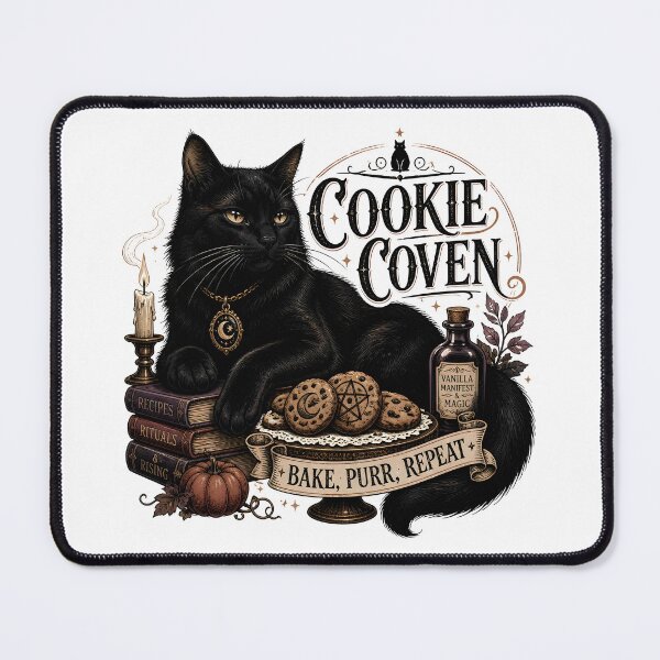 Item preview, Cookie Coven Black Cat Halloween Gothic Storybook Art designed and sold by RoyesButler.
