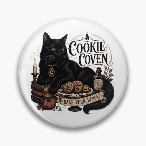 Item preview, Cookie Coven Black Cat Halloween Gothic Storybook Art designed and sold by RoyesButler.