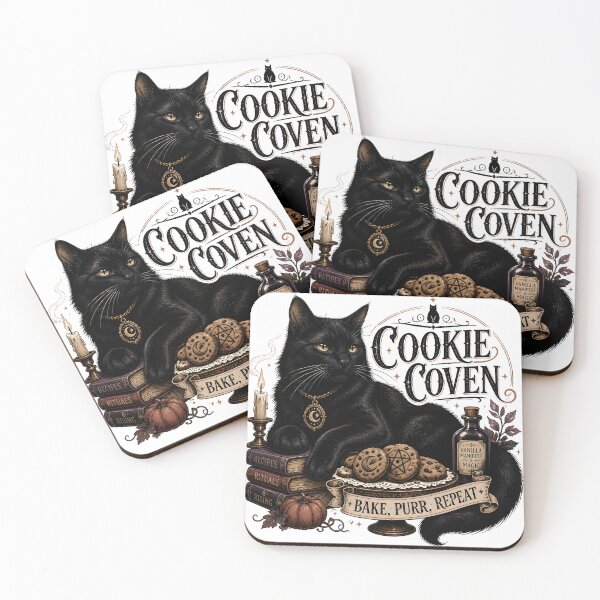 Item preview, Cookie Coven Black Cat Halloween Gothic Storybook Art designed and sold by RoyesButler.