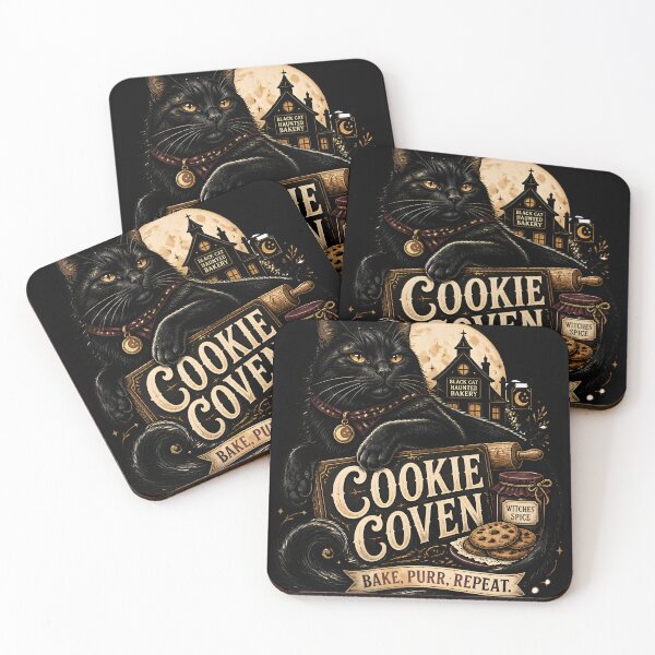 Item preview, Cookie Coven Black Cat Halloween Retro Poster designed and sold by RoyesButler.