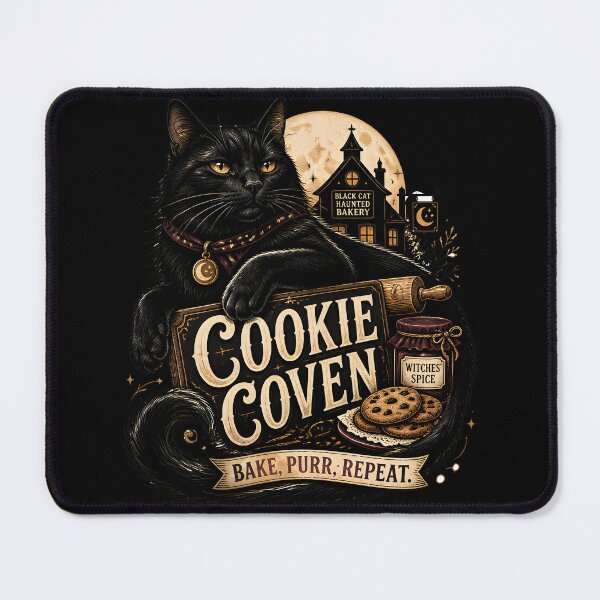 Item preview, Cookie Coven Black Cat Halloween Retro Poster designed and sold by RoyesButler.