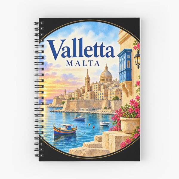 Item preview, Valletta Malta Mediterranean Watercolor Travel Art designed and sold by GusiaTreasures.