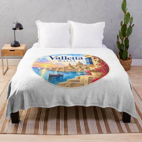 Item preview, Valletta Malta Mediterranean Watercolor Travel Art designed and sold by GusiaTreasures.