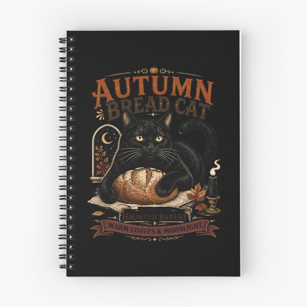 Item preview, Autumn Bread Cat Black Cat Halloween Retro Poster designed and sold by RoyesButler.