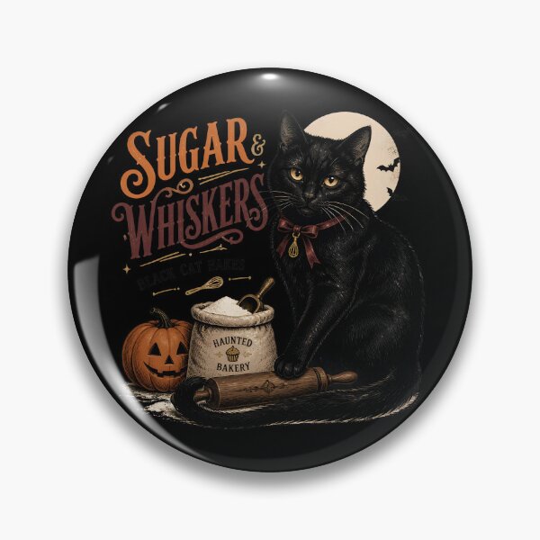 Item preview, Sugar & Whiskers Black Cat Halloween Retro Poster designed and sold by RoyesButler.