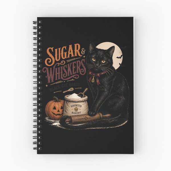 Item preview, Sugar & Whiskers Black Cat Halloween Retro Poster designed and sold by RoyesButler.
