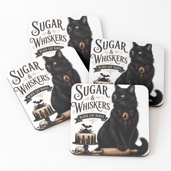 Item preview, Sugar & Whiskers Black Cat Halloween Gothic Storybook Art designed and sold by RoyesButler.