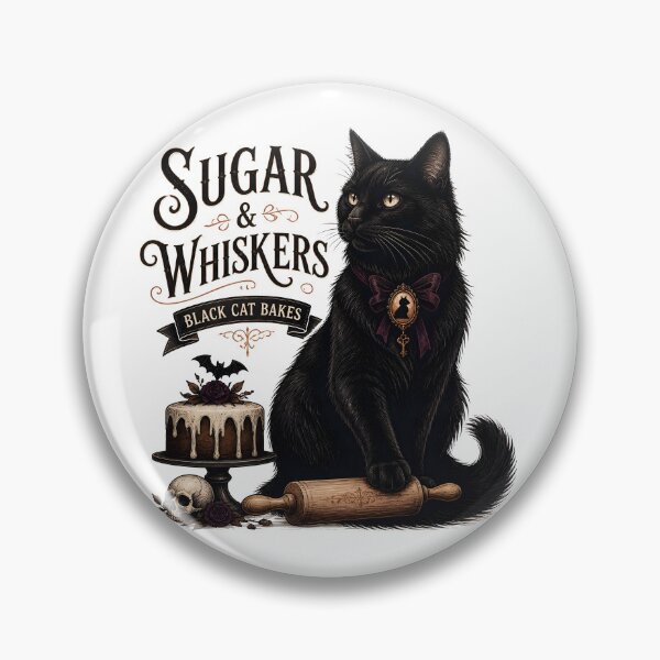 Item preview, Sugar & Whiskers Black Cat Halloween Gothic Storybook Art designed and sold by RoyesButler.