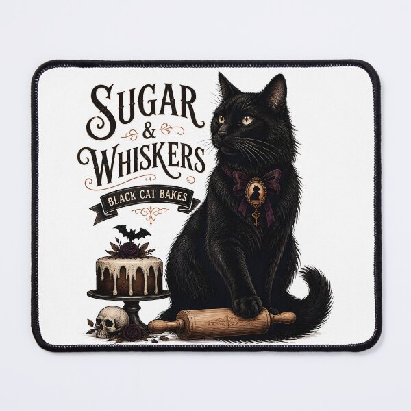 Item preview, Sugar & Whiskers Black Cat Halloween Gothic Storybook Art designed and sold by RoyesButler.