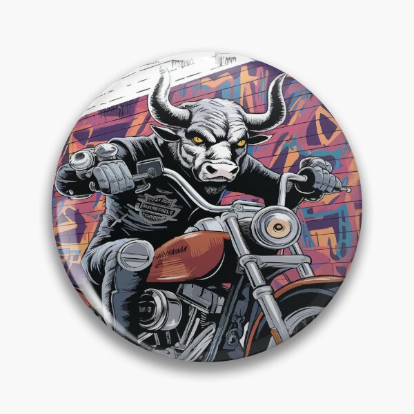 Item preview, Biker Bull Motorcycle Cruiser Graffiti Art designed and sold by 9reinc.