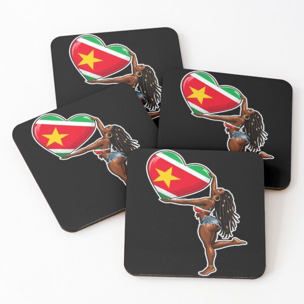 Item preview, Silhouette of a woman with a heart in her hands in the color of the flag of Guadeloupe designed and sold by West indian touch.