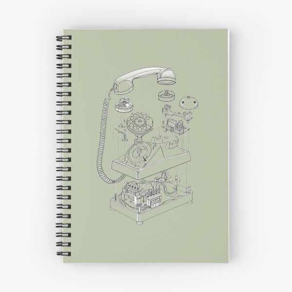 Item preview, Vintage Rotary Telephone Anatomy - Retro Tech Sketch designed and sold by The Blueprint Archive.