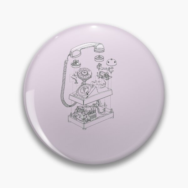 Item preview, Vintage Rotary Telephone Anatomy - Retro Tech Sketch designed and sold by The Blueprint Archive.