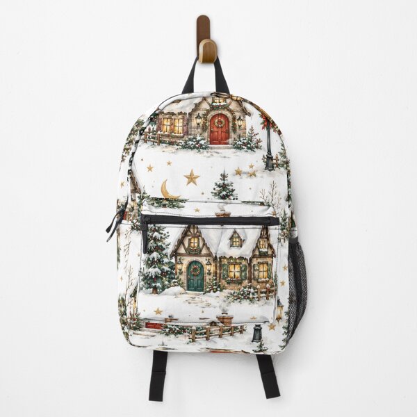 Item preview, Cozy Christmas Village Snowy Cottage Pattern designed and sold by DreamPixelPrint.