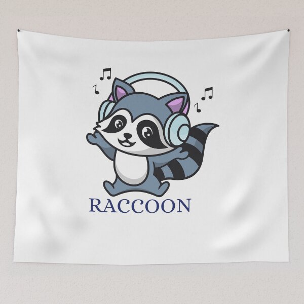 Item preview, Cute Raccoon Animal with Headphones Music Love designed and sold by Medya-Tivation.