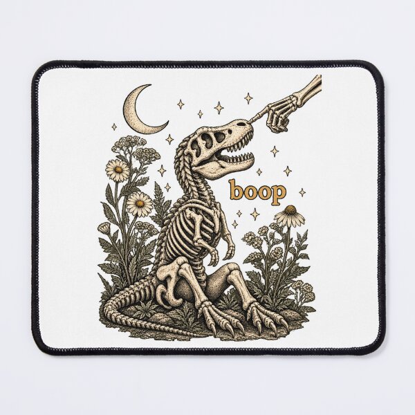 Item preview, Vintage T Rex Skeleton Boop Gothic Dinosaur Engraving designed and sold by DijaMar.