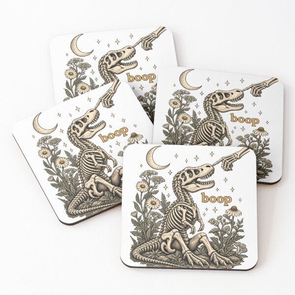 Item preview, Vintage T Rex Skeleton Boop Gothic Dinosaur Engraving designed and sold by DijaMar.