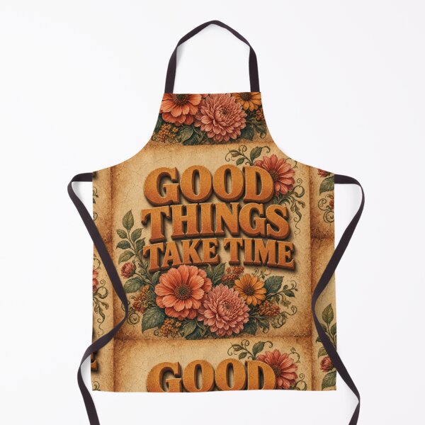Item preview, Good Things Take Time Vintage Retro Floral Design designed and sold by HappyOops.