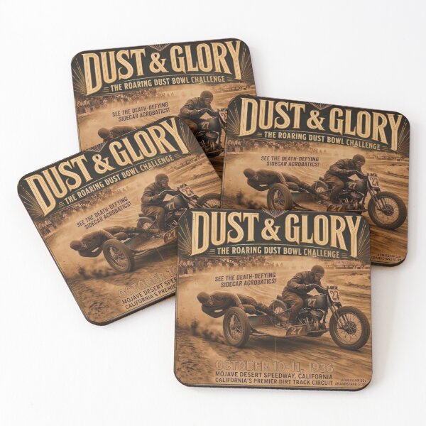 Item preview, Dust & Glory Vintage Sidecar Racing Poster 1936 designed and sold by thirtyonestars.