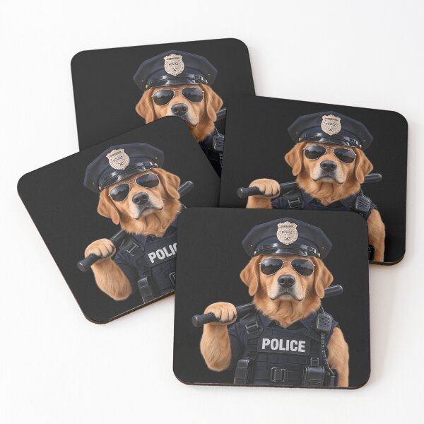 Item preview, Cool Golden Retriever Police Officer With Sunglasses - POLICE DOG designed and sold by Lozarux.