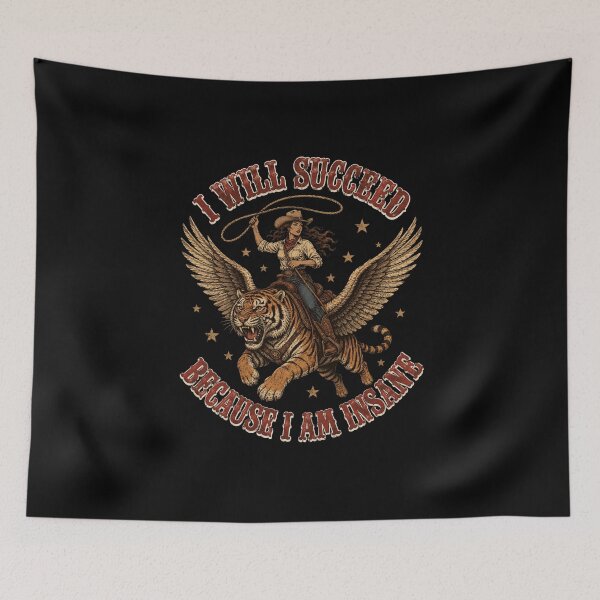 Item preview, cowgirl Western Tiger Rider Graphic with Wings designed and sold by anapldv.