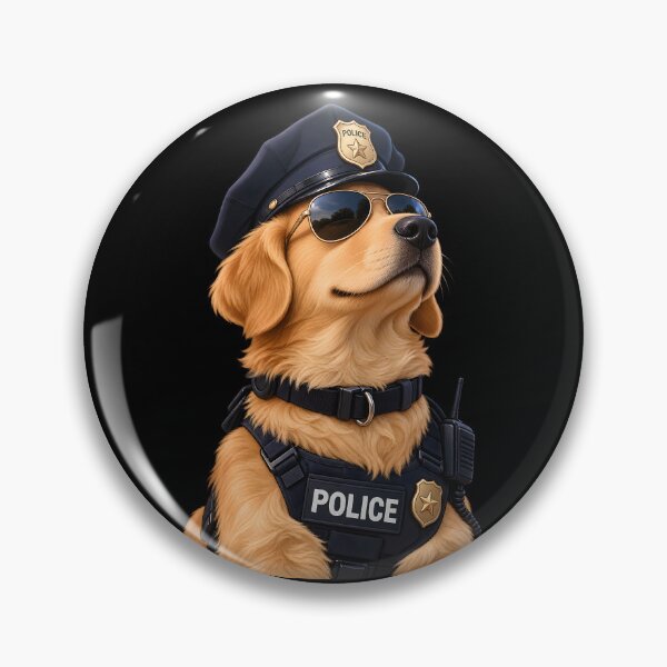Item preview, Proud Golden Retriever Police Officer Portrait - POLICE DOG designed and sold by Lozarux.