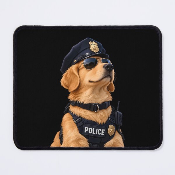 Item preview, Proud Golden Retriever Police Officer Portrait - POLICE DOG designed and sold by Lozarux.