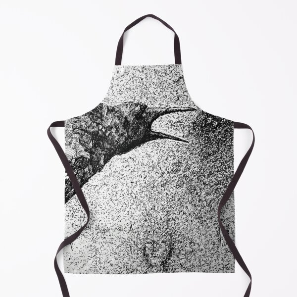 Item preview, The Raven speaks, black and white illustration designed and sold by lydiaknoxart.