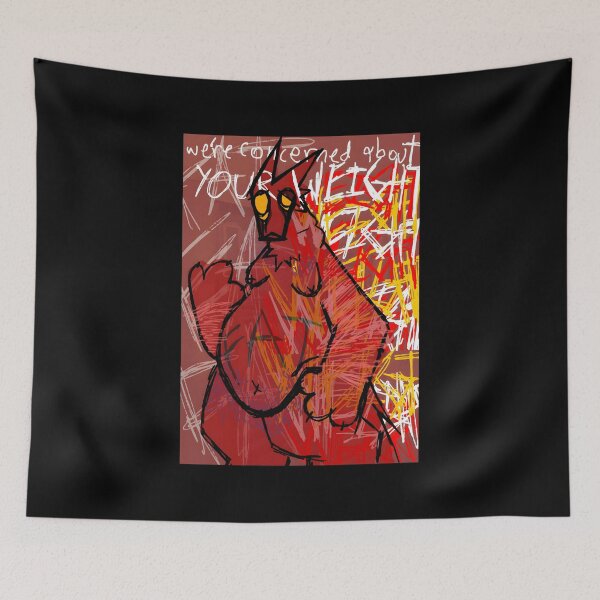 Item preview, Concerned About Your Weight Red Creature Art designed and sold by Catsi-Nook-Art.