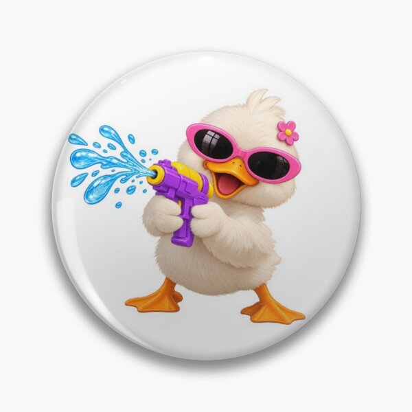 Item preview, Duck with Pink Sunglasses Shooting Water designed and sold by Snurly.