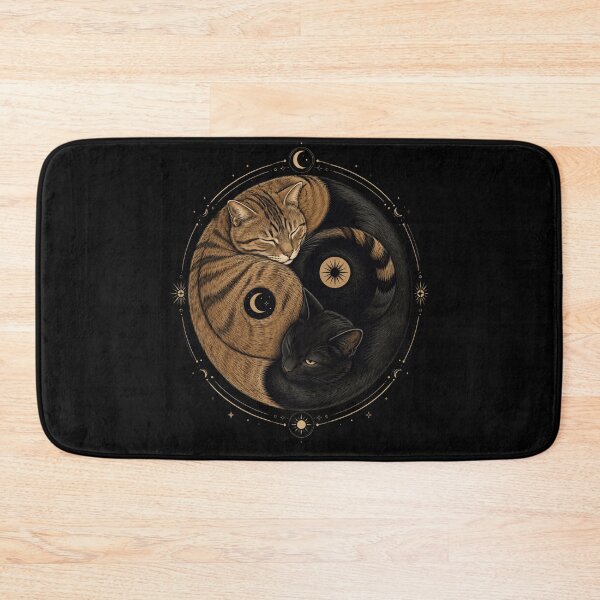 Item preview, Yin Yang Cats Celestial Moon Phase Illustration designed and sold by anapldv.