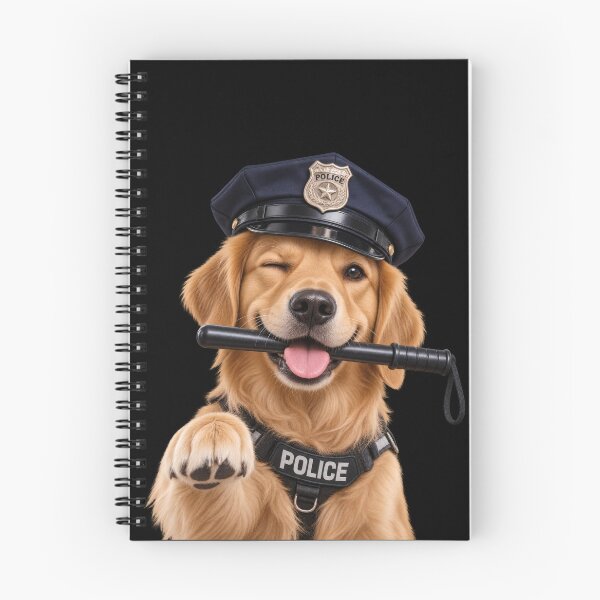 Item preview, Funny Winking Golden Retriever Police Dog With Baton - POLICE DOG designed and sold by Lozarux.