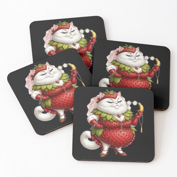 Item preview, Strawberry Cat — Fabulous Feline in Fruit Fashion designed and sold by flashARTstudio.