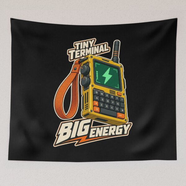Item preview, Tiny Terminal Big Energy Yellow Retro Cyberdec designed and sold by Prime-Studio.