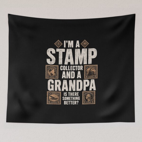 Item preview, stamp collector grandfather vintage postal quote gift designed and sold by anapldv.