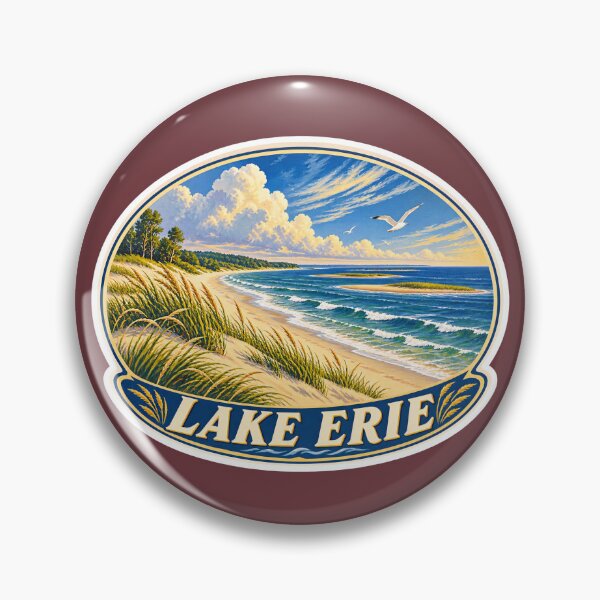 Item preview, Lake Erie Vintage Canadian Great Lakes Travel Print designed and sold by PinUpPizzazz.