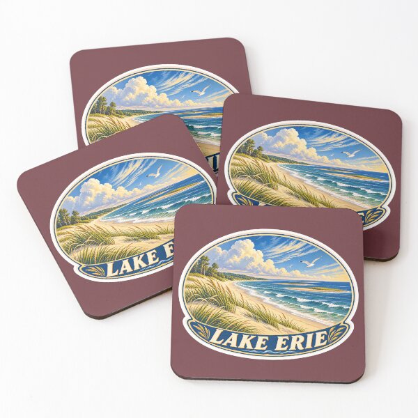 Item preview, Lake Erie Vintage Canadian Great Lakes Travel Print designed and sold by PinUpPizzazz.