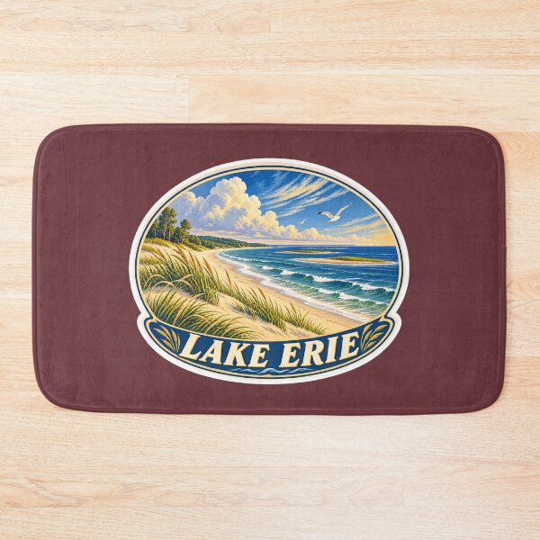 Item preview, Lake Erie Vintage Canadian Great Lakes Travel Print designed and sold by PinUpPizzazz.