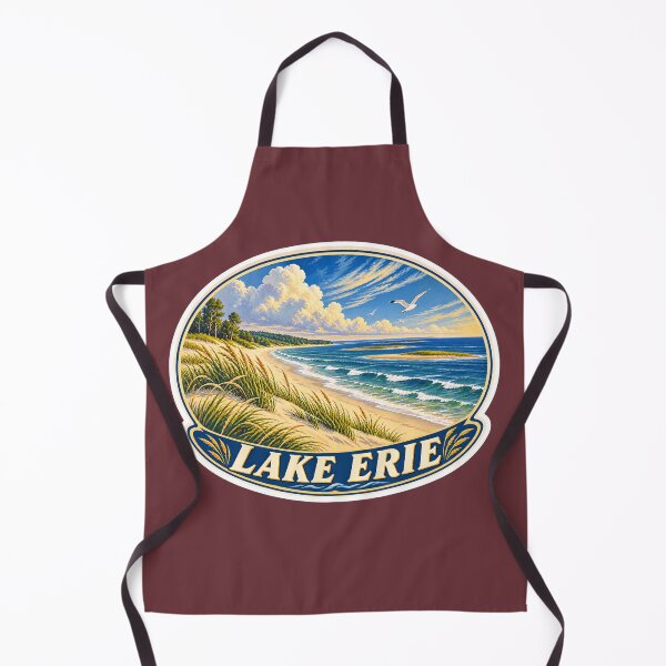 Item preview, Lake Erie Vintage Canadian Great Lakes Travel Print designed and sold by PinUpPizzazz.
