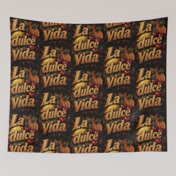 Item preview, La Dulce Vida Dark Vintage Citrus Cherry Poster designed and sold by HappyOops.