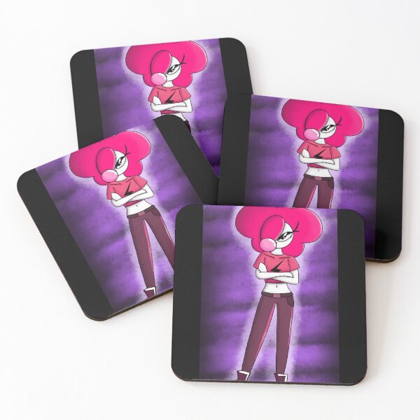 Item preview, Bold Cartoon Character with Pink Hair and Purple Background designed and sold by Catsi-Nook-Art.