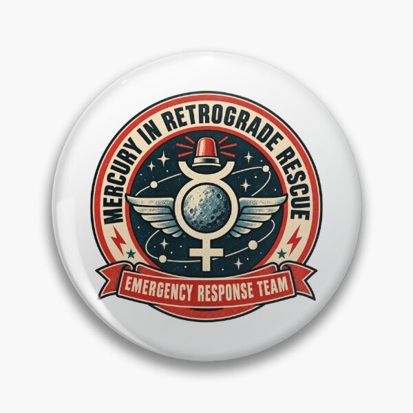 Item preview, Mercury In Retrograde Rescue Parody Logo Tee designed and sold by Inkworksbyshery.