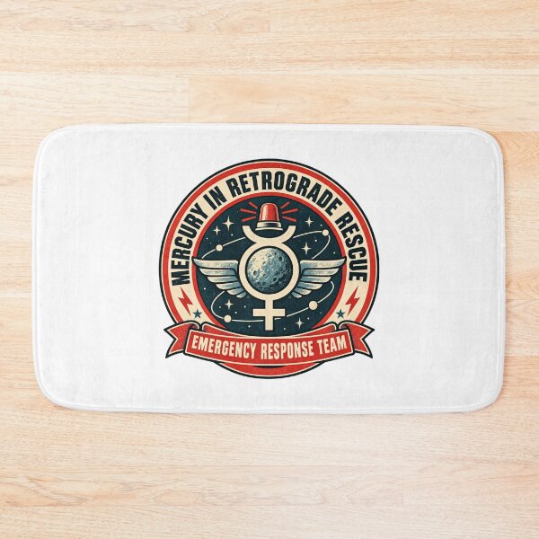 Item preview, Mercury In Retrograde Rescue Parody Logo Tee designed and sold by Inkworksbyshery.