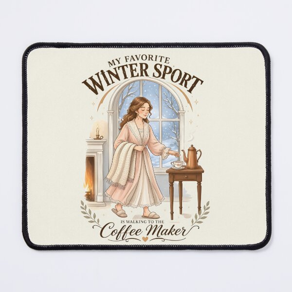 Item preview, My Favorite Winter Sport Walking To The Coffee Maker Vintage Cozy Art designed and sold by MAGICKEY2024.